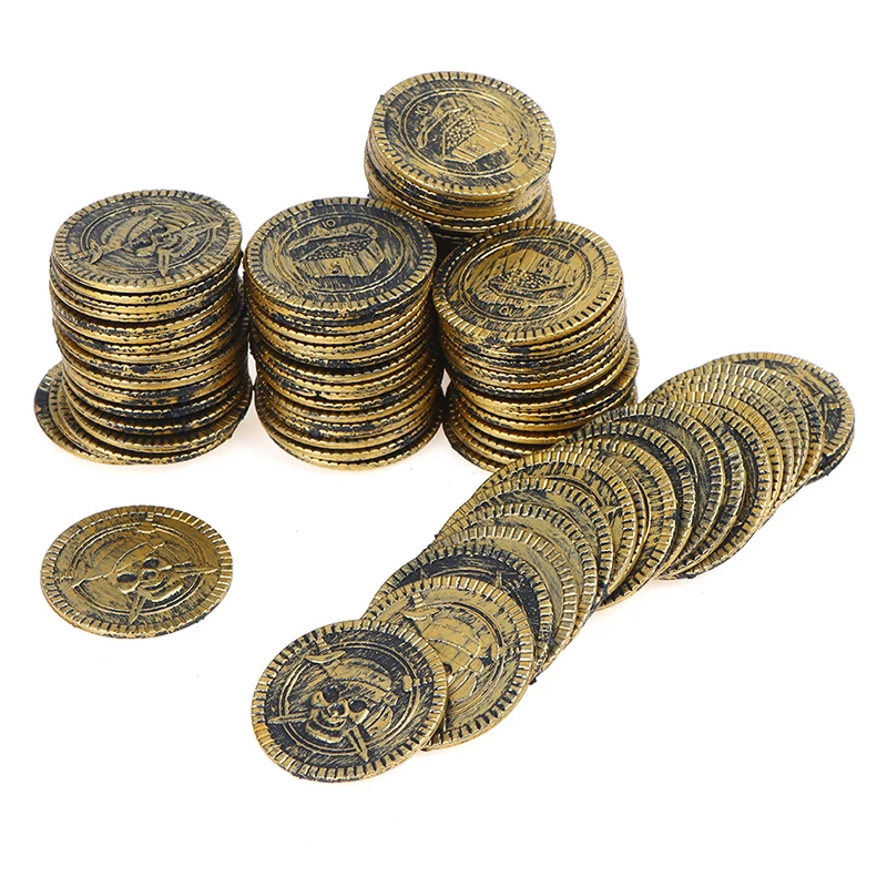 10pcs Pirate Treasure Coins Party Props Christmas Gift Game Currency Halloween