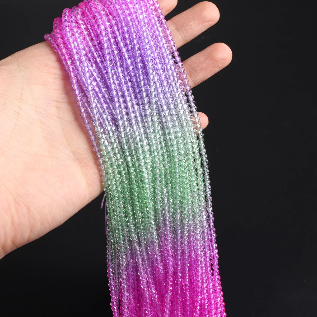 Rose Red Purple Green Gradient Spinel Beads Charm Jewelry Collana Fai Da Te Orecchini Bracciale Making Accessories Charm Gift 2/3Mm