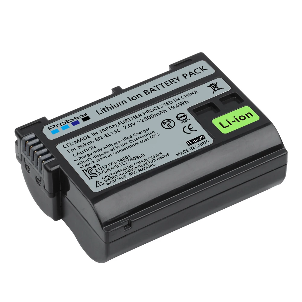 Bateria para Nikon Z5z6z6 Iiz7z7ii D600 D610 D600e D800 D810 D800e D850 2800mah En-el15c En-el15