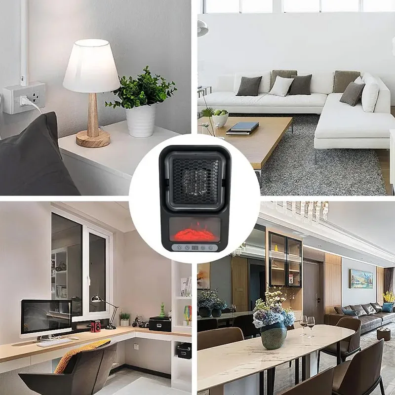 Portable 800W Electric Heaters with Remote PTC Heater Room 800W Electric Heaters for Winter Home Bathroom Bedroom Living Room