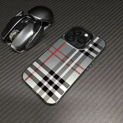 Plaid Art Frosted Acrylic Phone Case Cover - Galaxy M55 F55 (1)
