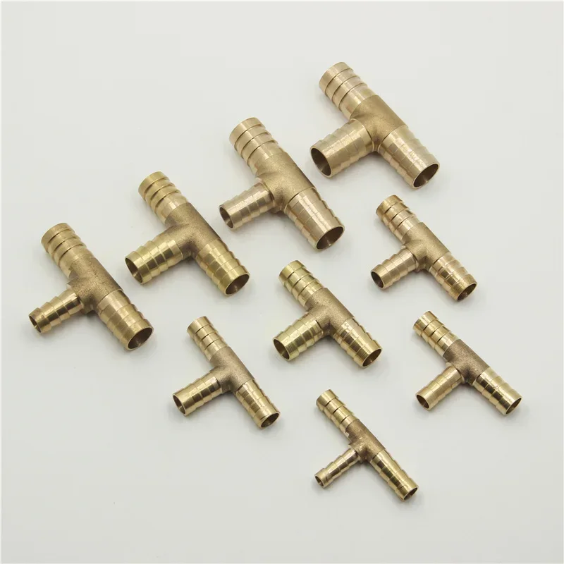 Pipe fitting brass pagoda barb equal / variable diameter 3 Way T-type 4mm 5mm 6mm 8mm 10mm 12mm 14mm 16mm oil / water gas