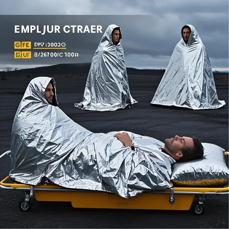 2pcs Emergency Survival Blankets - Heavy Duty Thermal Reflective Mylar for Outdoor First Aid, Camping & Hiking Gear, Waterproof