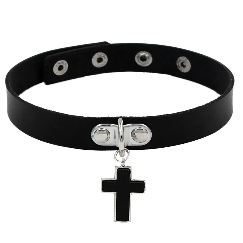 Gothic Choker Necklaces Women Girls Rivet Leather Rock Kpop Punk Collars Black Cool Collar velvet choker necklaces,metal choker necklace,lace choker necklaces,women jewelry