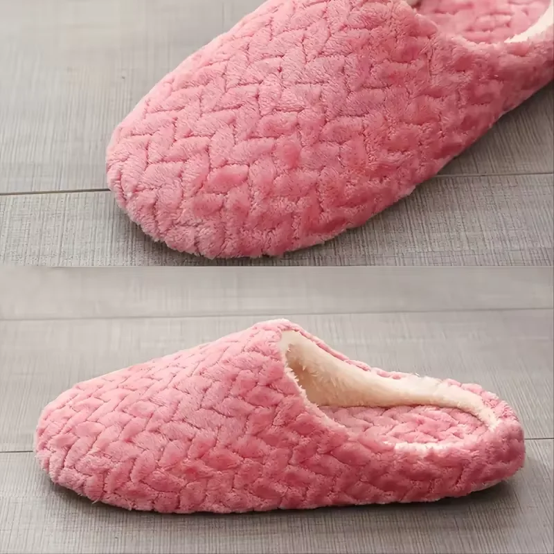 Unisex Fluffy Home Slippers Soft Lightweight Anti Slip Comfortable Indoor Slides for Autumn Winter — view 4