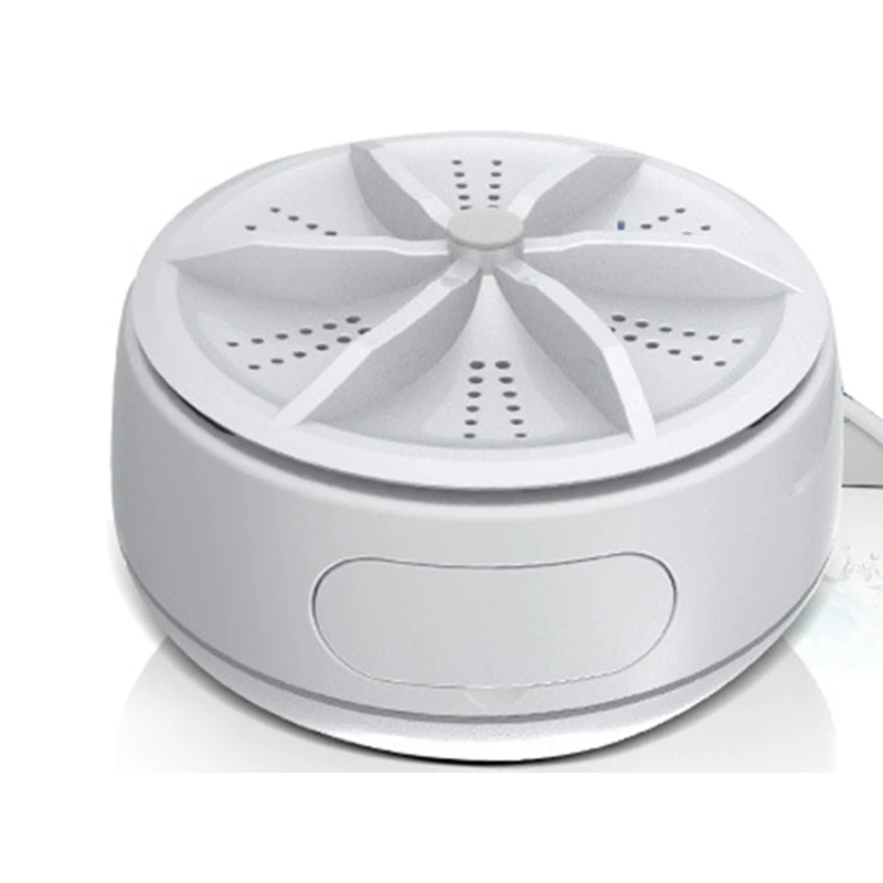 

1Set Turbo Washer For Underwear Socks Mini Ultrasonic Turbo Washer For Travel Portable White