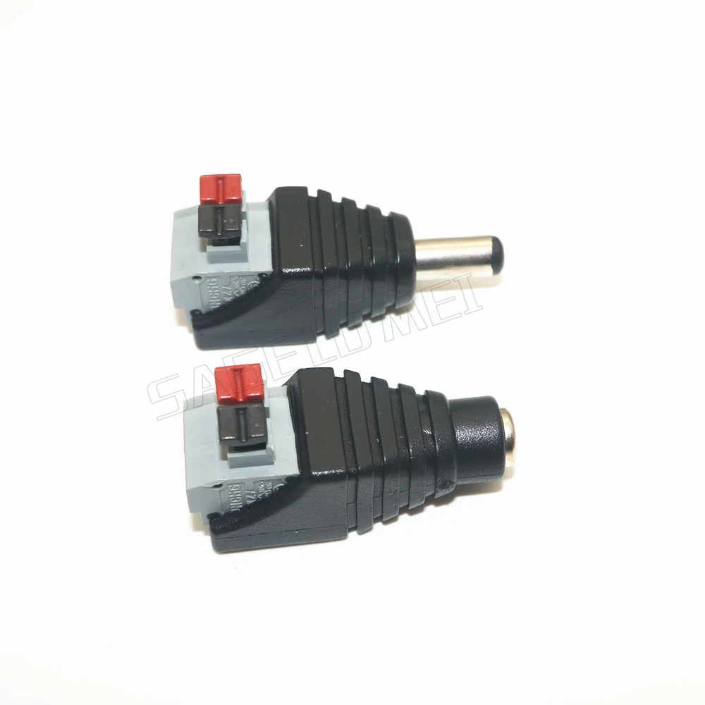 

5.5*2.1mm Male Female DC Connector to Power Adapter For 5050 3528 Single Color Led Strip Pressed Connected No Screws