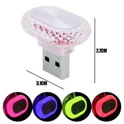 Compact USB LED Ambient Night Lights - Multicolor Decorative Illumination for Cars, Bedrooms, and Home Decor (Fast Flashing)