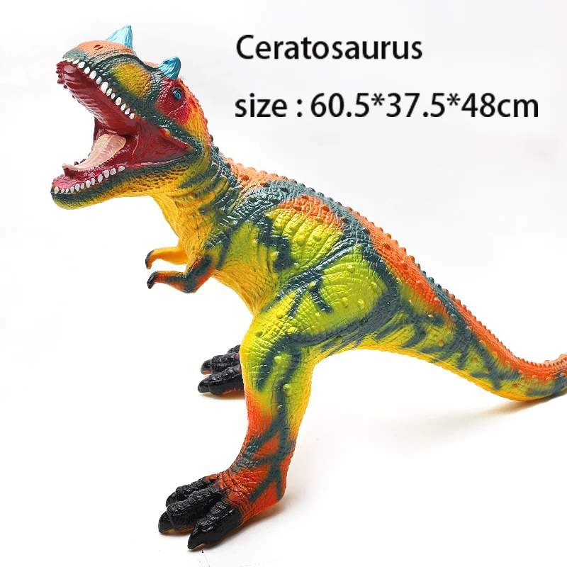 thumbnail image 1 of Modelo de dinosaurio grande de 80 cm, juguetes de dinosaurios del mundo Jurass, animales realistas, marionetas suaves, juguete Brachiosaurus T-Rex para niños, regalos para niños, 1 of 5