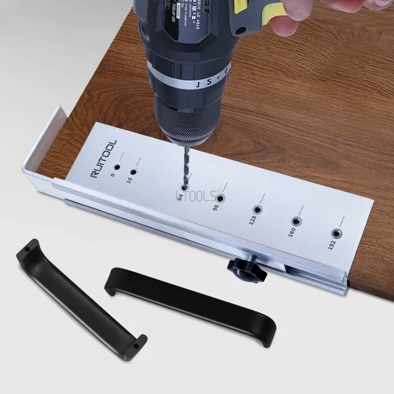 

Multifunctional Drawer Handle Locator Hand Held Punching Tool Aluminium Alloy Cabinet Door Handle Installation Woodworking Tools