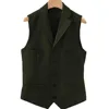 Tweed Herringbone Mens Suit Vest Slim Fit Notch Lapel With 4 Pockets Groomsmen Wedding Waistcoat For Wedding 3