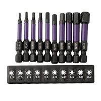 10Pcs Hex Head Wrench Drill Bit With Screwdrivers Bit Holder Set 1/4" Quick Release Shank Magnetic Screwdriver Bit Tools H1.5-H8 2