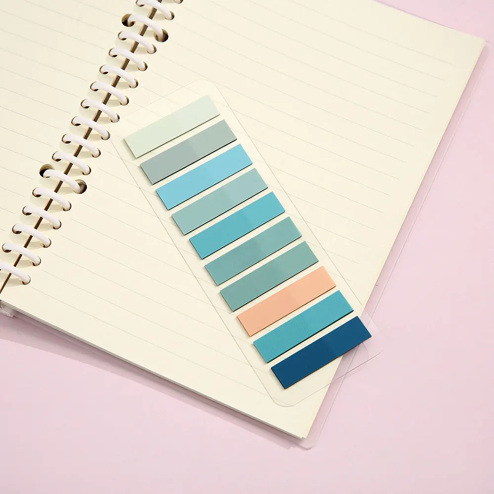 Vibrant Transparent Colorful Index Sticker Memo Pad - 200 Sheets Self-Adhesive Sticky Notes