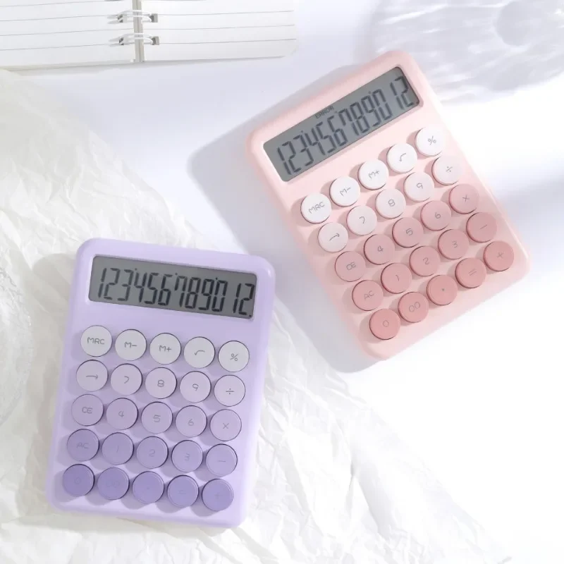 원형 기계 계산기 대형 디스플레이 기계식 도트 키보드 학교 용품으로 돌아가기 학생/금융 문구