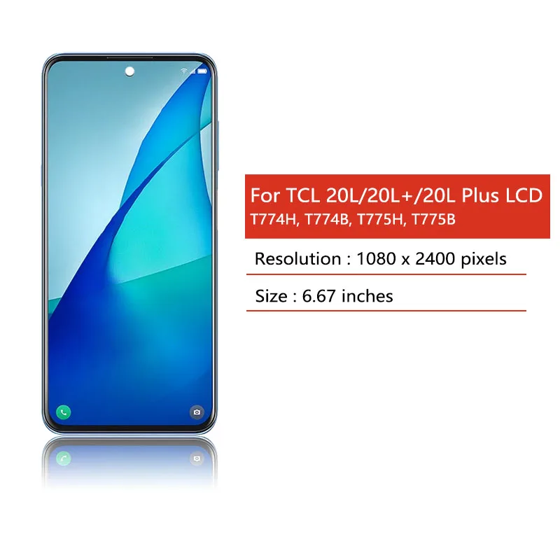 6.67"AAA+ LCD Display Touch Screen Digitizer For TCL 20L 20L+ Plus T774H T774B T775H T775B TCL 20S T773O Display lcd display screen
