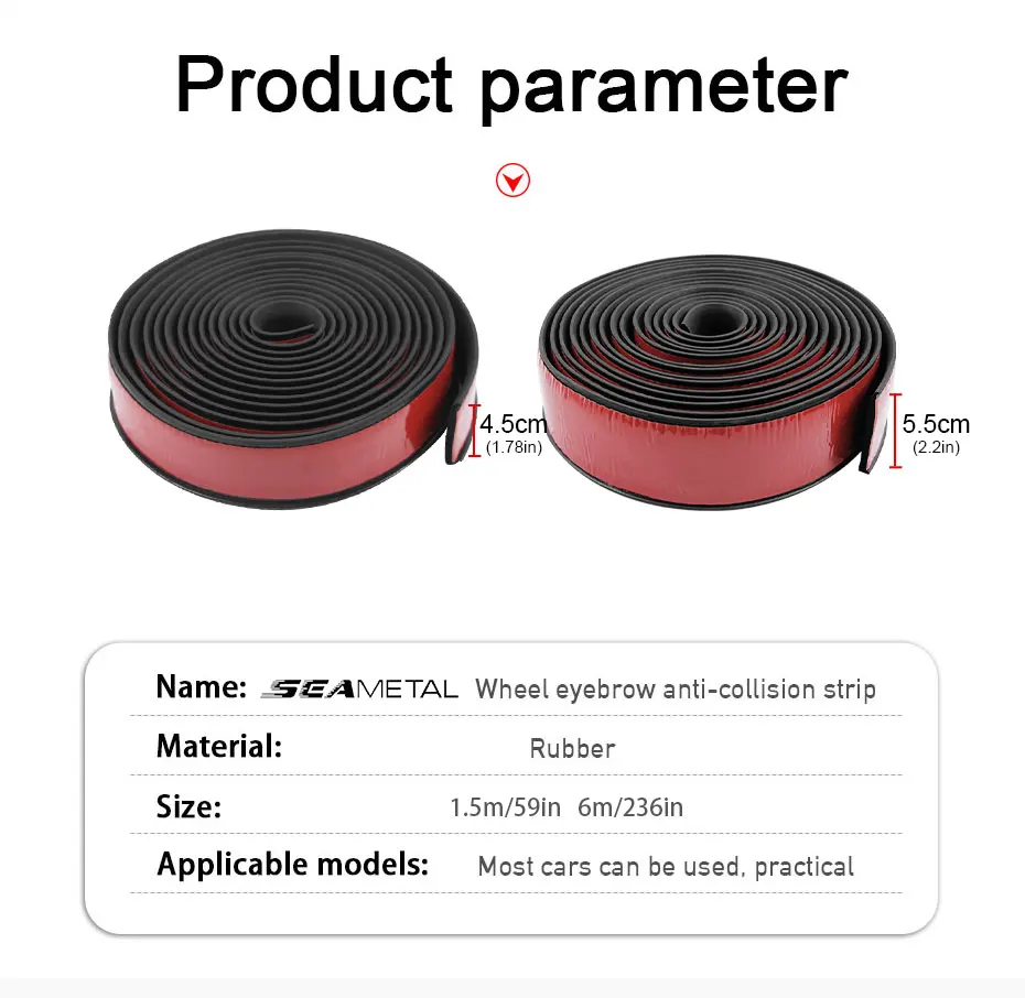Fender Flares SEAMETAL Universal Car Wheel Arches Wing Expander Arch Eyebrow Anti-collision Strips Mudguard Lip Protector Cover