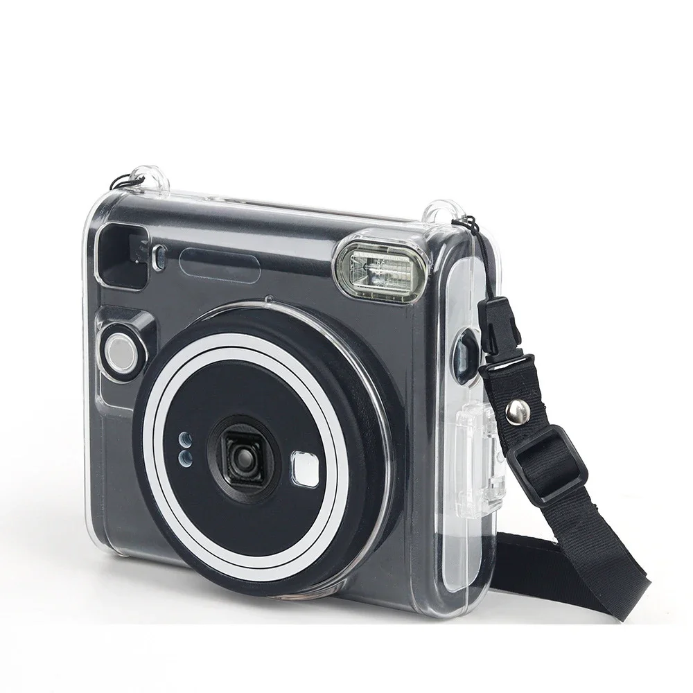 Transparent Case for Instax SQUARE SQ40 Camera Clear PC Protective Shell Cover with Strap for Instax SQ40 Camera Accessories