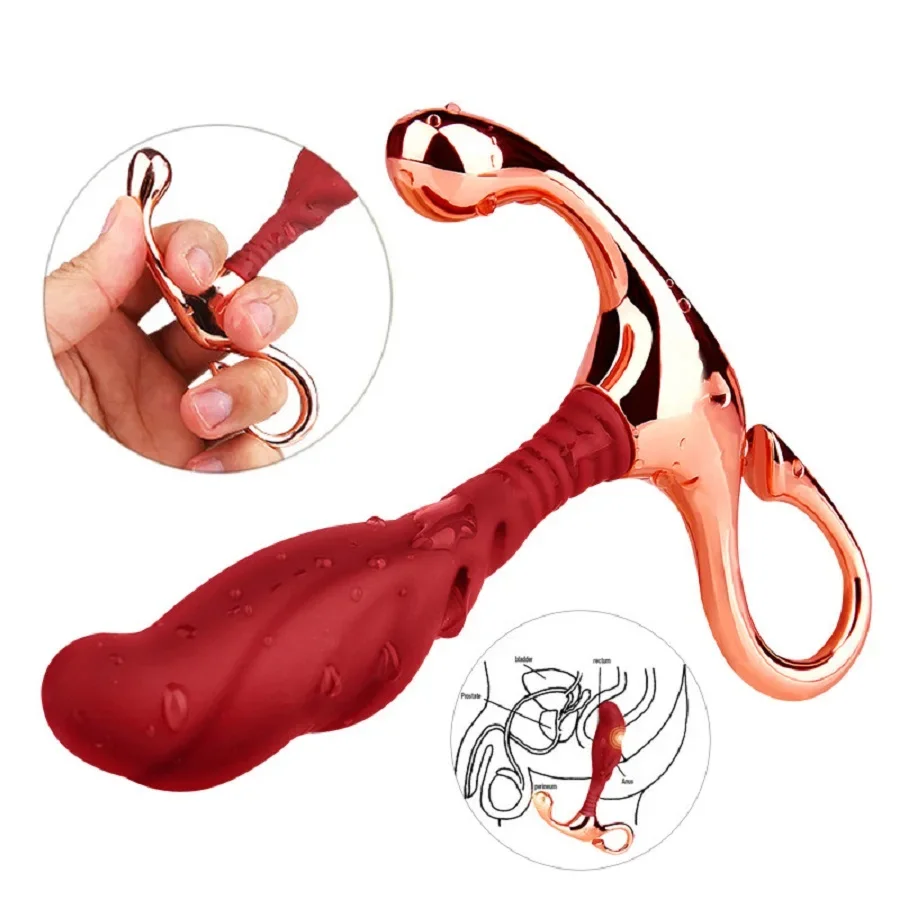 

Silicone Prostate Massager with Metal Handle Smooth Anal Plug Male G-spot Stimulator Uniex Sexual Wellness Masturbator UNISEX