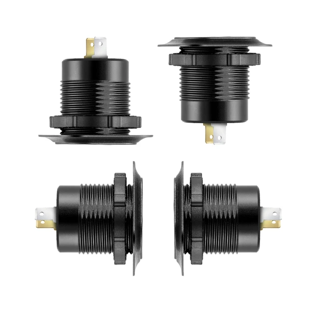 Car Charger QC3.0 and PD Type C Two USB Car Charger Socket With Voltmeter Quick Charge Adapter for Truck Motorcycle RV Marine 3