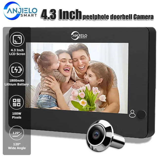 4.3 inch Camera Peephole Doorbell Video Intercom for Home Apartment Entry Door Front Door Digital Viewer 1