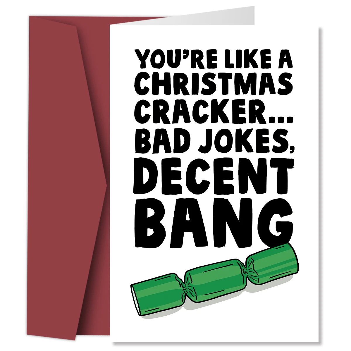 Cheeky Joke Christmas Card,You are like a Christmas Cracker,Decent Bang,Funny Christmas Greeting Card for Boyfriend,Girlfriend