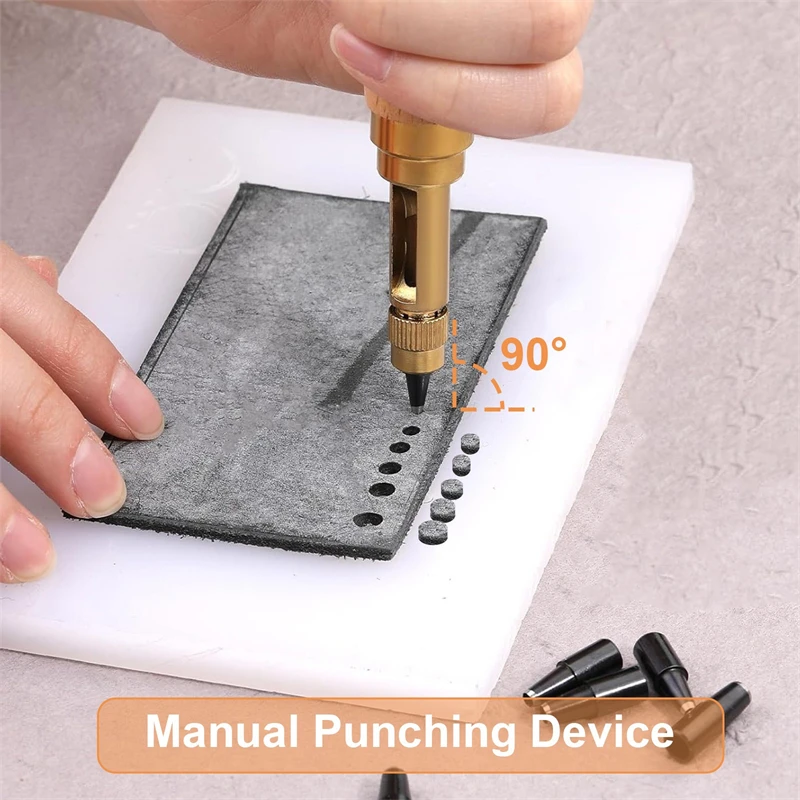 DIY Accessories Leather Punch Tool With 6 Size Tip 1.5–4.0mm Automatic Belts Screw Punch Tool Kit