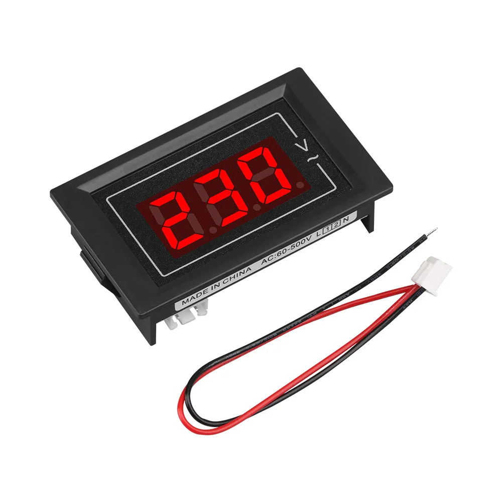 

Small Single-phase AC Digital Voltmeter Voltage Meter Volt Instrument Tool 2 Wires Voltmeter Panel Indicator Light Lamp Gauge