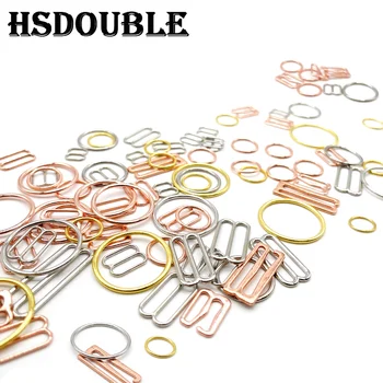 란제리 조정용 금속 브래지어 스트랩 조정 버클, 속옷 슬라이더 링 클립, DIY 액세서리, 팩당 100 개, 6mm ~ 25mm