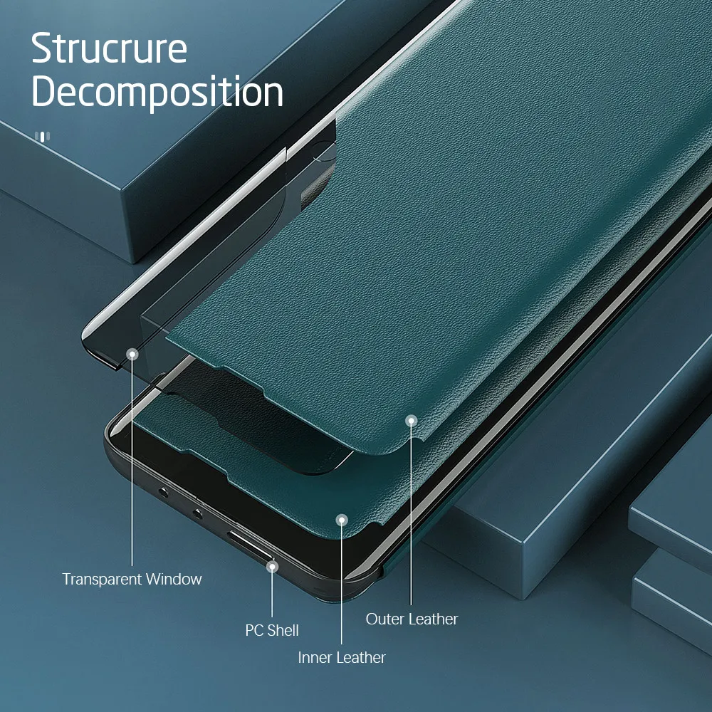 Premium Smart Magnetic Leather Flip Case - Shockproof Book Stand Phone Cover