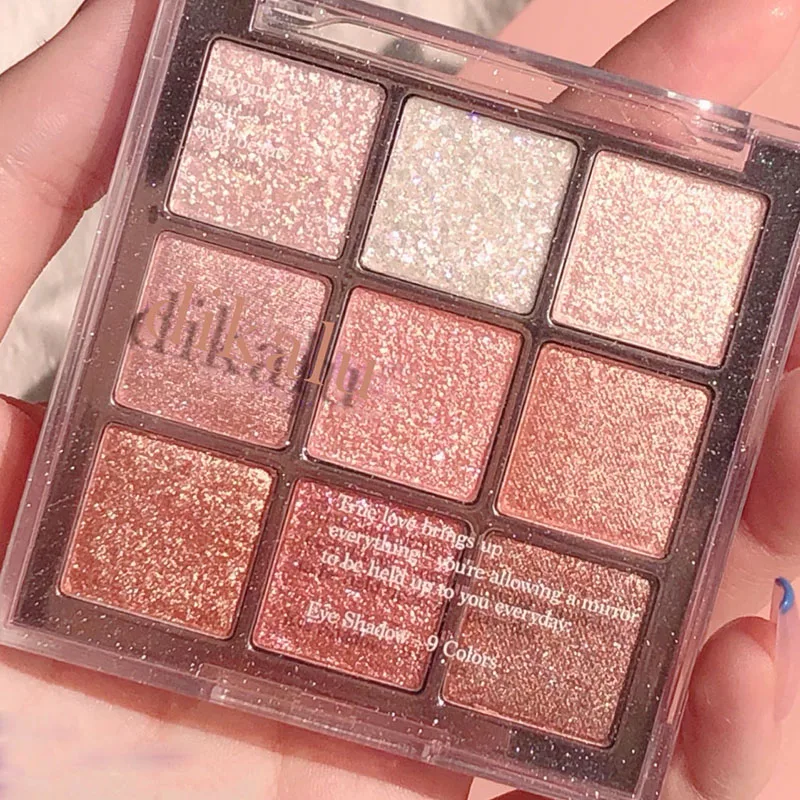 Eye Shadow 9-Color Glitter Pearly Nude Long Lasting Korean Charming Eyes Make Up Cosmetics
