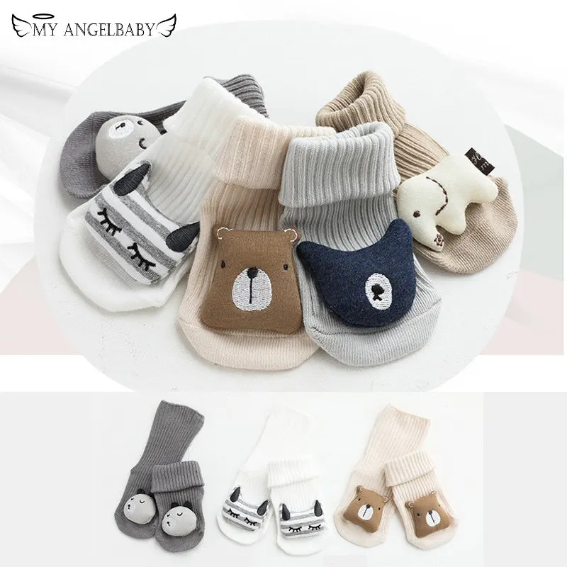 

Autumn Winter Soft Cotton Baby Girls Socks Newborn Cartoon Animal Baby Socks Infant Baby Boy Socks Anti Slip Floor Sock Spring