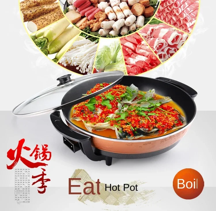220V Multipurpose Electric Hot Pot, Skillet and BBQ Grill, Nonstick Surface 4
