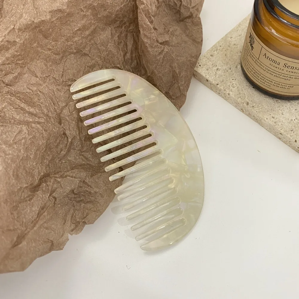 Colorful Semicircular Comb Anti-static Comfortable Hawksbill Hair Comb No Snags Fashion Acetate Hair Comb Hair Styling Tool