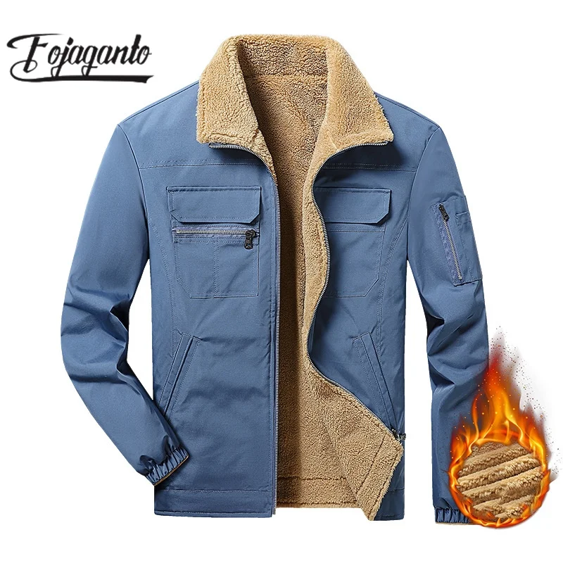 

FOJAGANTO 2023 Outdoor Casual Jacket For Men Pure Cotton Lamb Fleece Slim Coat High Quality Design Hot Casual Jacket For Men