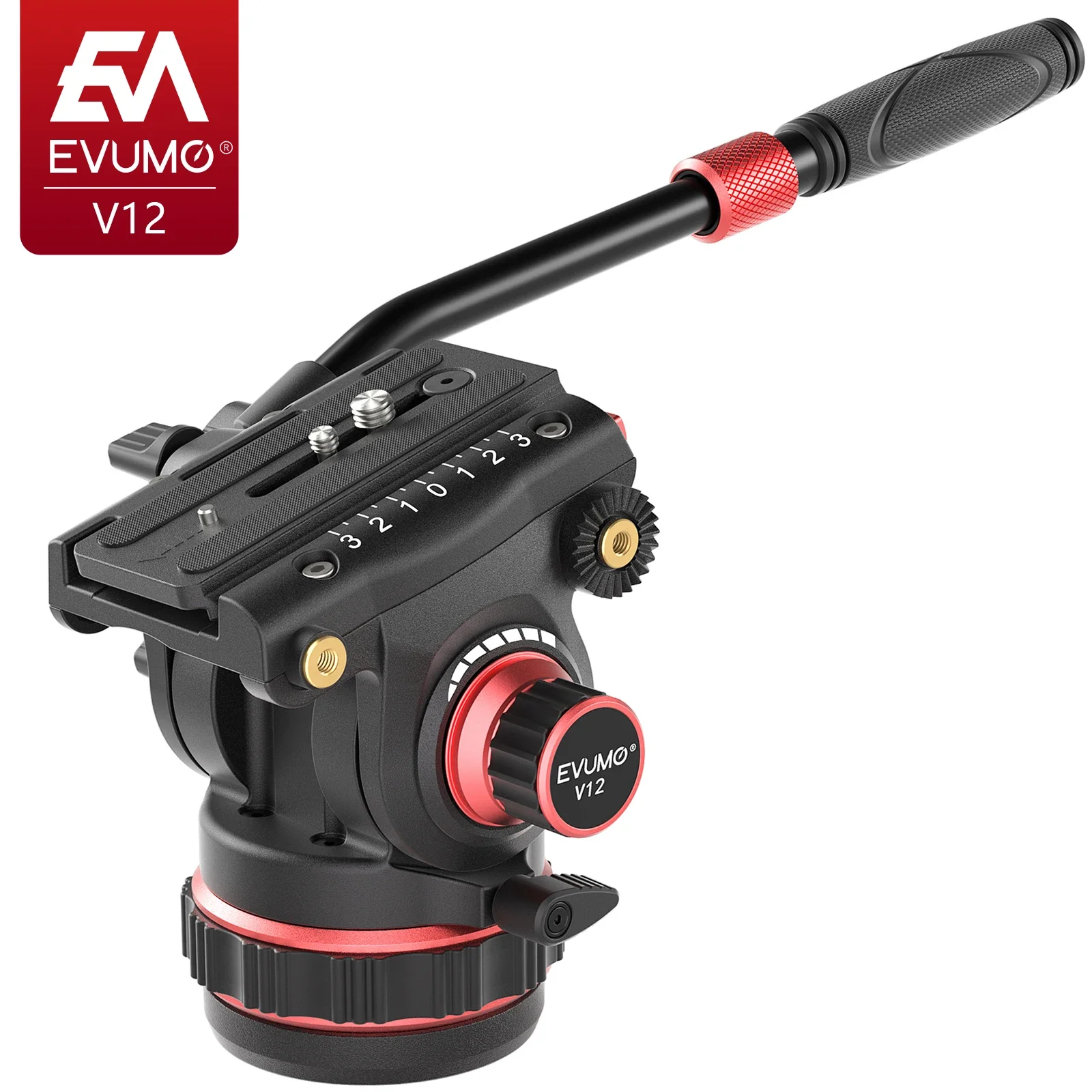 Camera Fluid Head EVUMO V12 Professional Hydraulic Fluid Video Head Load 10kg22lbs For Tripod Monopod DSLR Cameras Camcorder Big Fluid Tripod Head