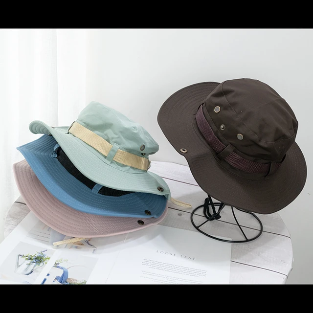 UPF 50+ Summer Wide Brim Bucket Hat Waterproof Breathable Packable Men  Women Sun Hat Fishing Safari Boonie Hat Beach Panama Hat - AliExpress