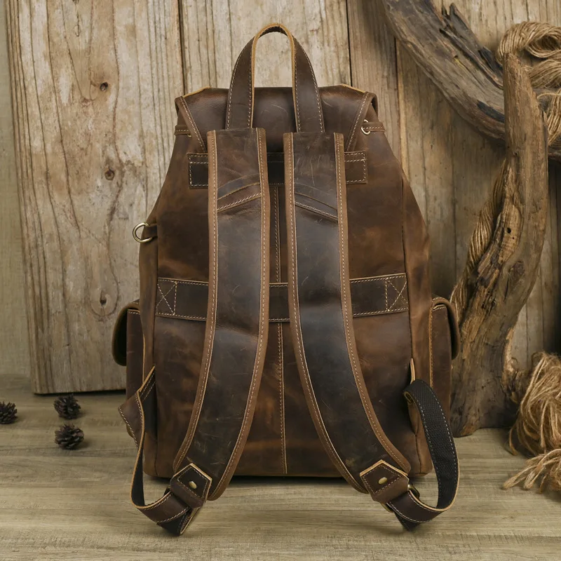 Vintage Leather Backpack for Travel, School, and Work