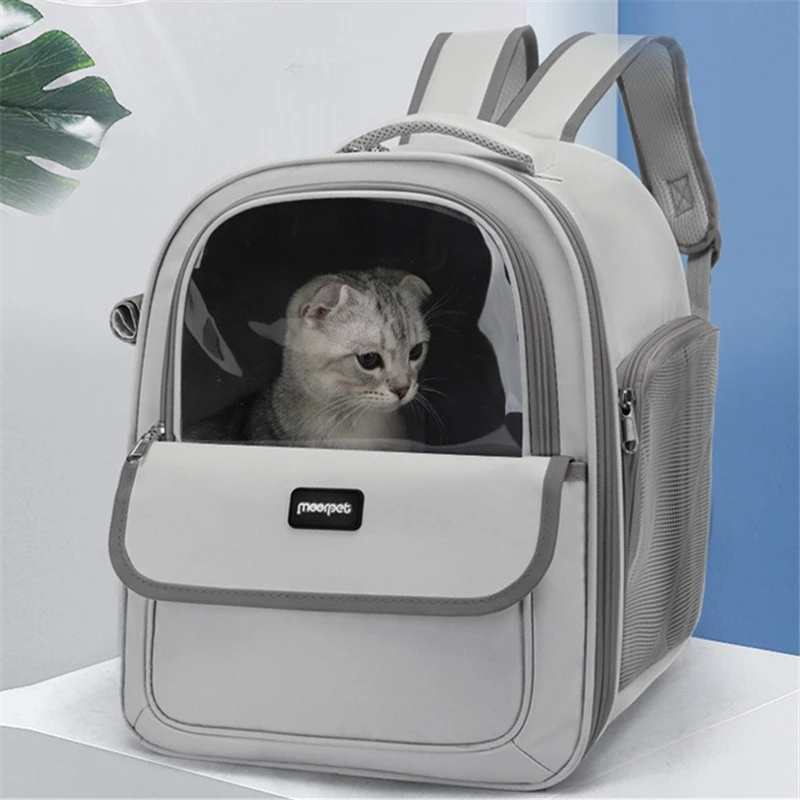 Nesitu High Quality Transparent Folding Pet Dogs Carrier Backpack Travel Cat Bag Outdoor Portable M5060