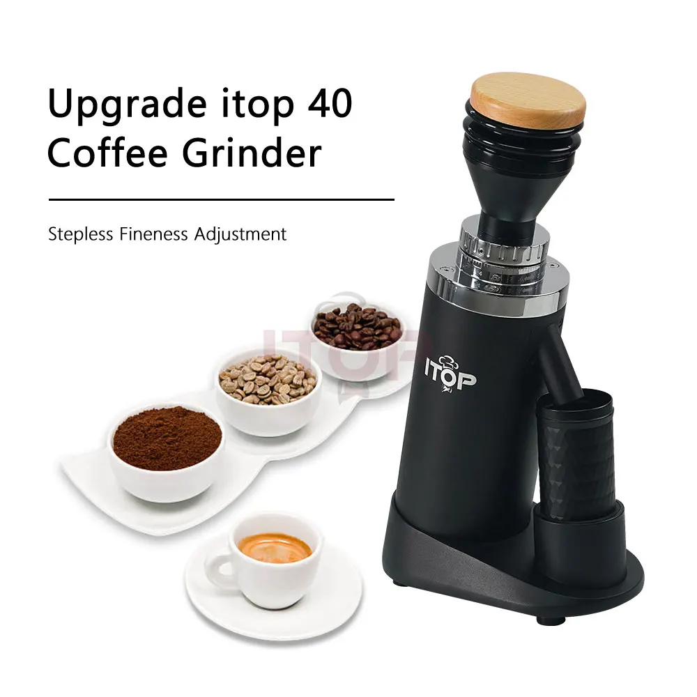 ITOP Coffee Grinder Machine Coffee Maker 64MM Flat Titanium Burrs Powder Grinding Machine Stepless Finess Espresso Coffee ITOP40 su50 automatic table style piston filling machine dn20 25 32 45 51 64mm piston barrel precise grinding processing 0 1% accurate