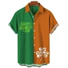 St. Patrick's Day Graphic Short Sleeve Shirts For Men Clothes Fashion Hawaiian Lucky Shamrock Female Blouses  Ireland Kids Tops 3