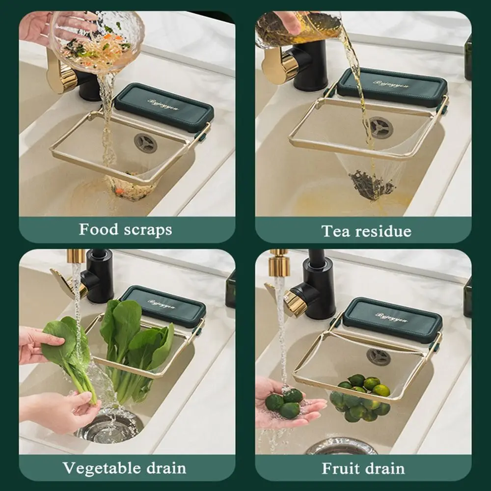 Fashionable Kitchen Foldable Mesh Bag Stand Sink Rack Sink Filter Strainer