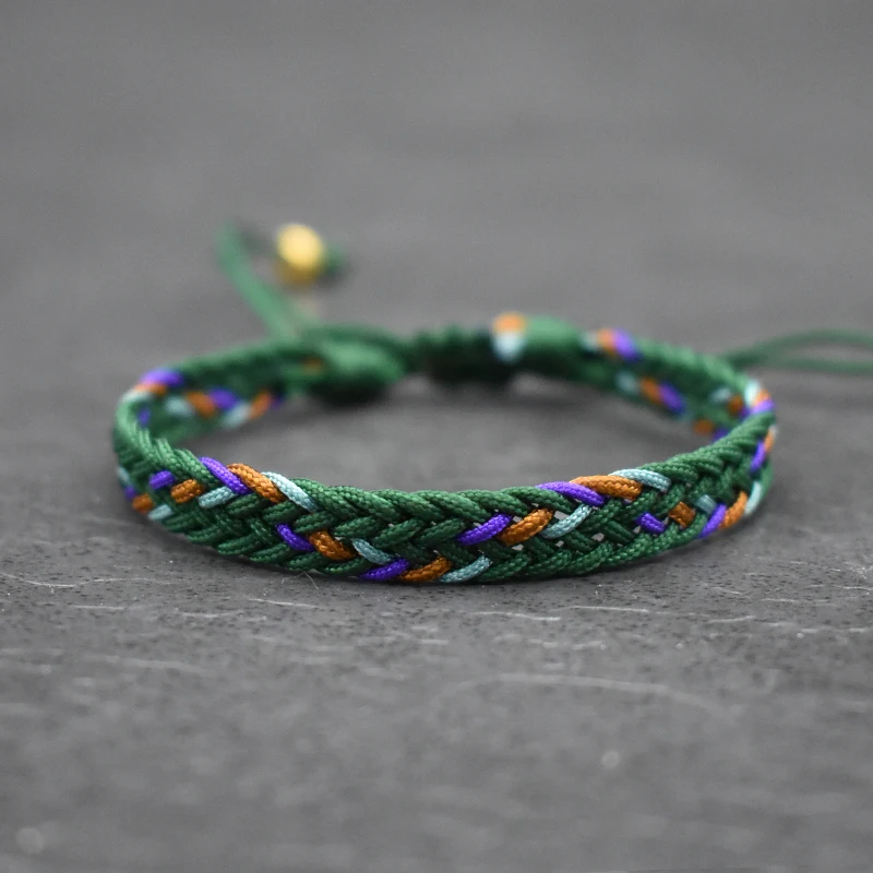 Colorful Bohemia Waved String Braided Friendship Bracelets Ethnic Multicolor Weave Textured Adjustable Bracelet Gift for Couple 3