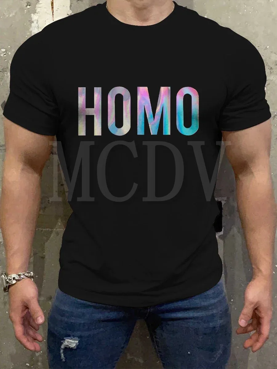 

2023 Summer Men's Printed Casual Crew Neck Short Sleeve T-Shirt The Colorful Sheep Of The HOMO Casual 3D Printed T Shirt