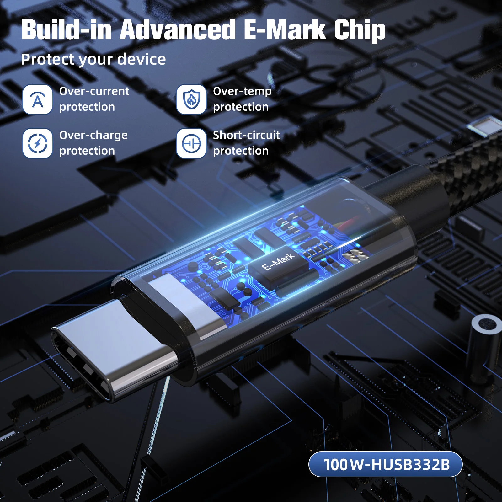 High-Speed USB-C to USB-C Cable, 0.5M to 3M, 100W PD, 4K Video Support