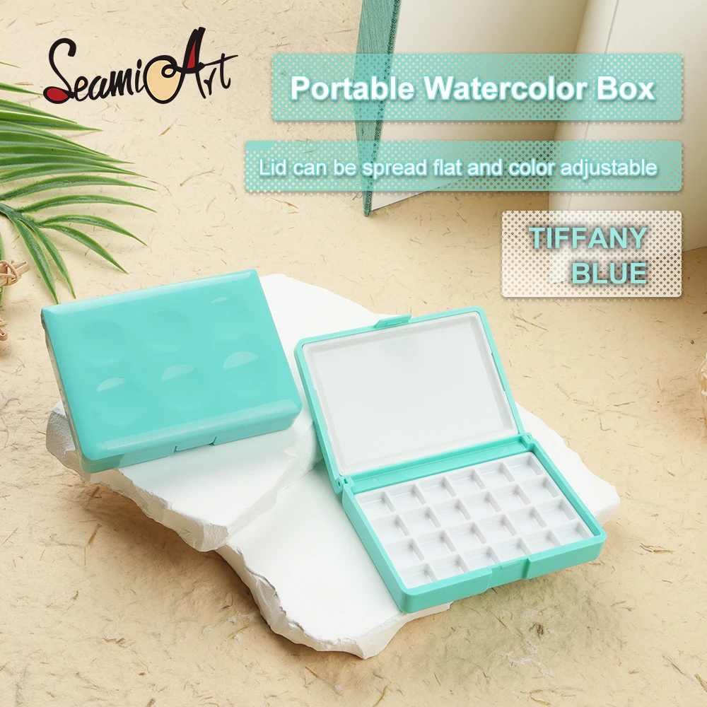 

SeamiArt 12/24 Girds Portable Plastic Painting Box Palette Watercolor Oil Acrylic Gouache Paint Subpackage for Art Supply