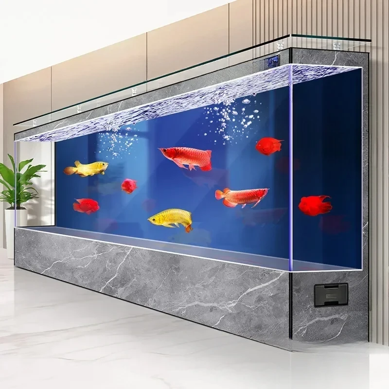 Luxury Super Large Appreciate Fish Tanks Modern Living Room Ecological Box Aquarium Decoration Smart Pet Products すいそう FYFT