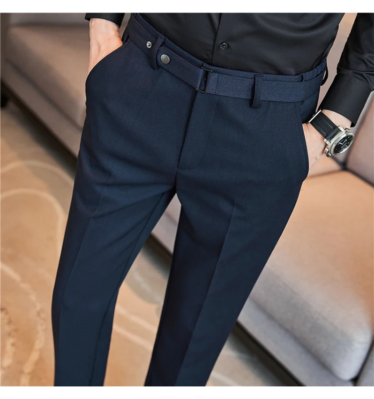 2023 Brand Clothing Men Spring High Quality Leisure Suit Trousers/Male Slim  Fit All Match Formal