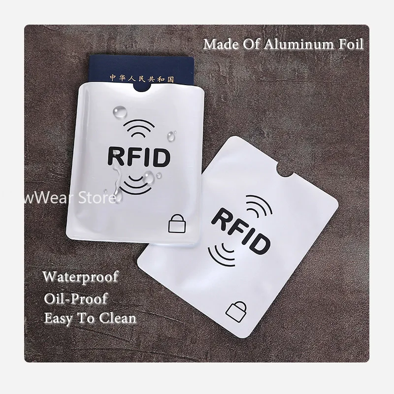 1pcs Anti-Scan Card Sleeve Credit NFC RFID Card Protector Anti-magnetic Aluminum Foil Portable Bank Holder