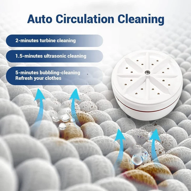 1 PCS ABS Ultrasonic For MINI Washing Machine Personal Cleaning Machine For Camping/Home/Travel/Apartments/Dorms