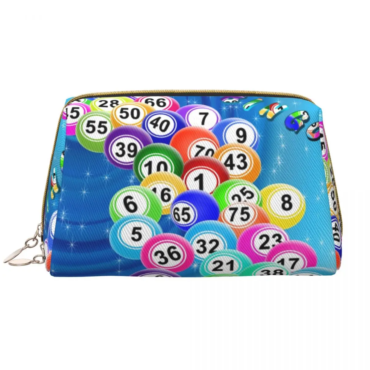 

Bingo Balls Makeup Bag for Women Travel Cosmetic Organizer Cute Paper Game Storage Toiletry Bags